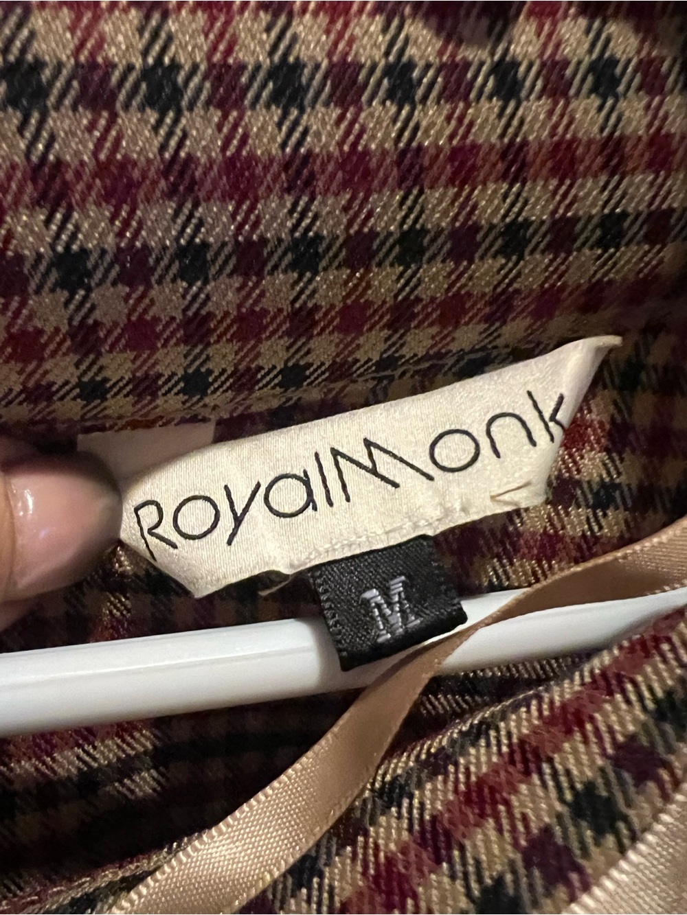 Royal Monk Plaid Skirt in Burgundy and Tan